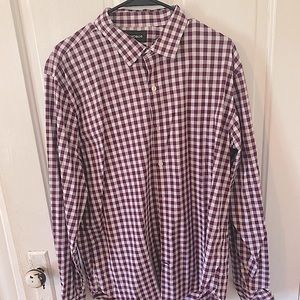 Bonobos Men’s Checkered Button Down. Slim fit, XL with collar stays